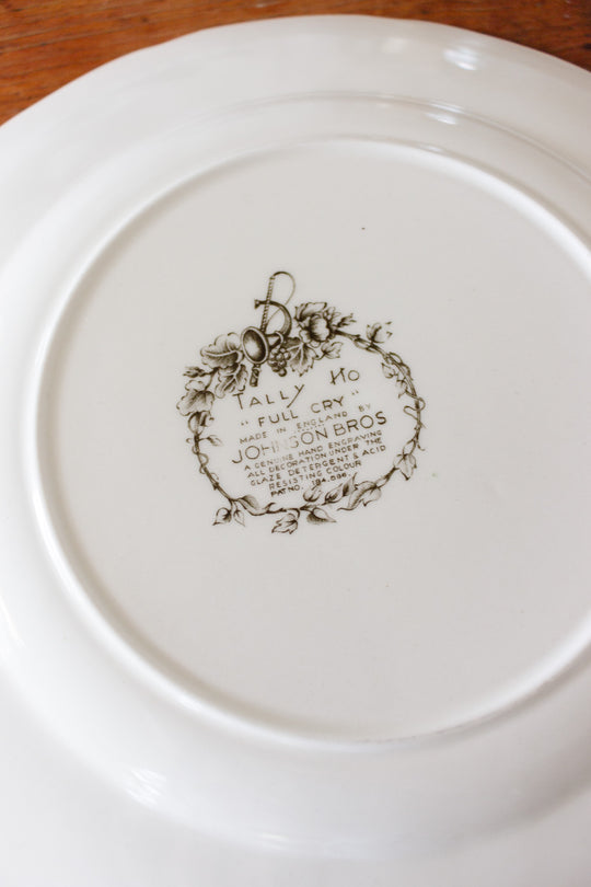 antique Johnson Bros "tally ho" fox hunt plate