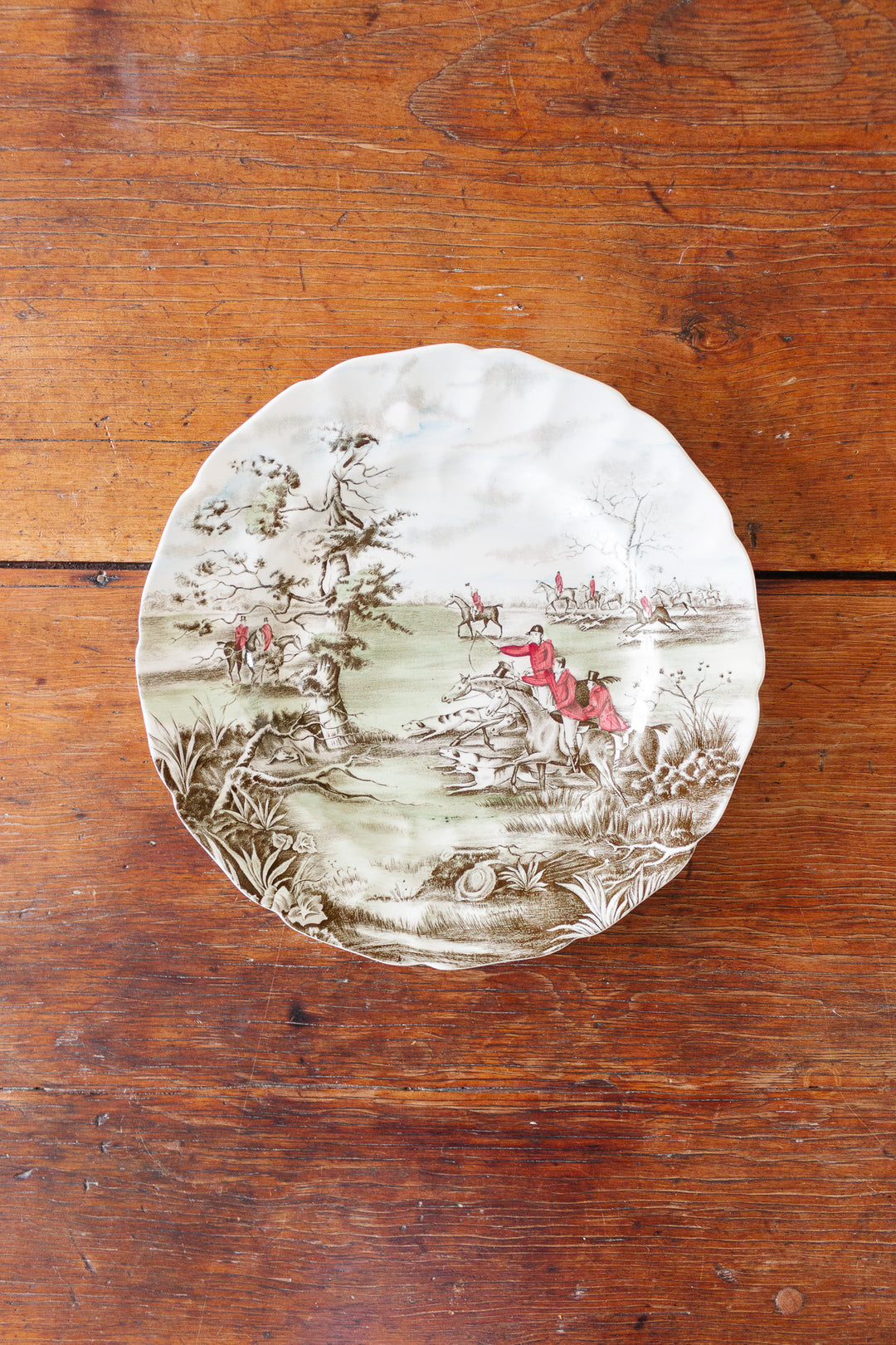 antique Johnson Bros "tally ho" fox hunt plate