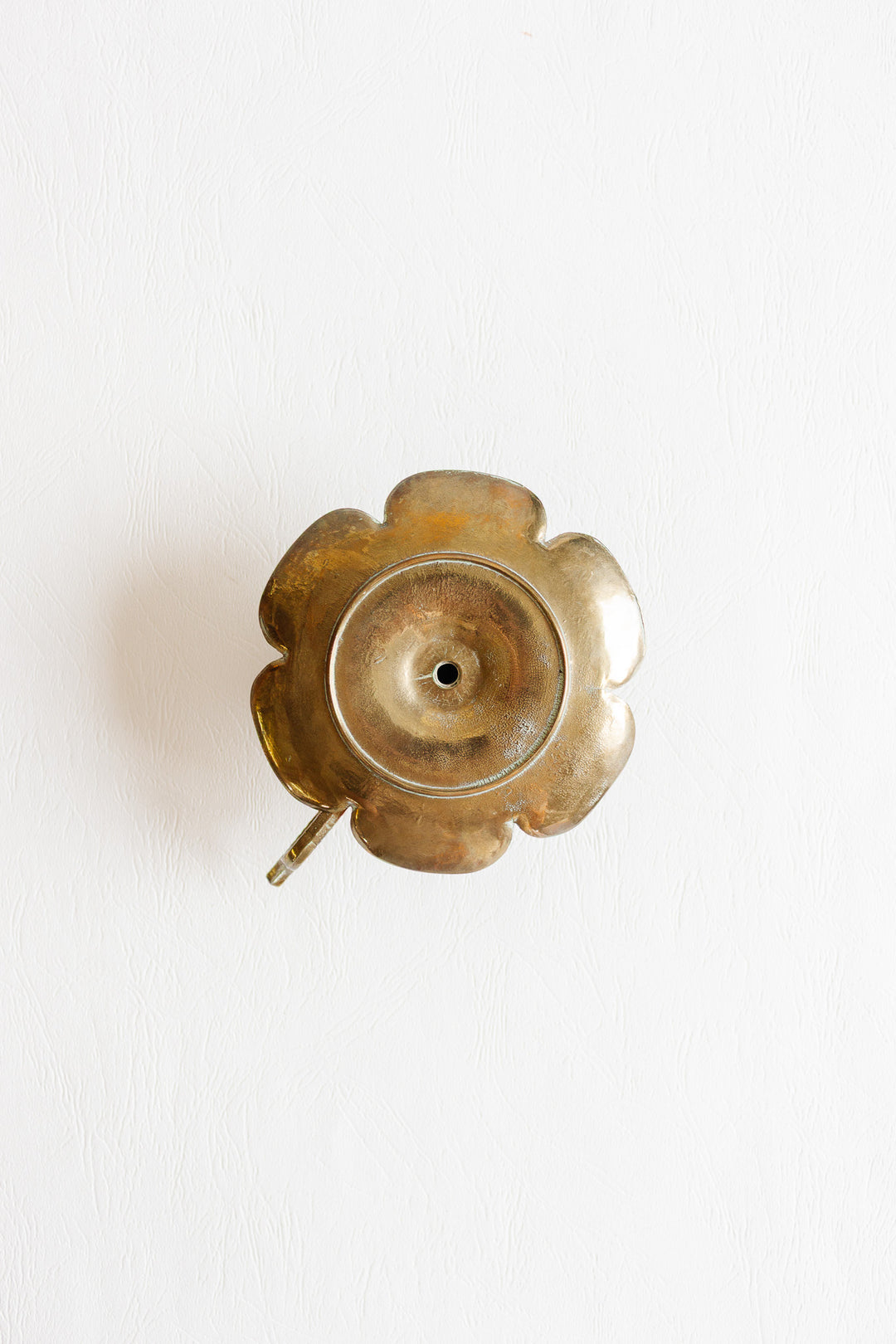 antique french brass flower chamberstick