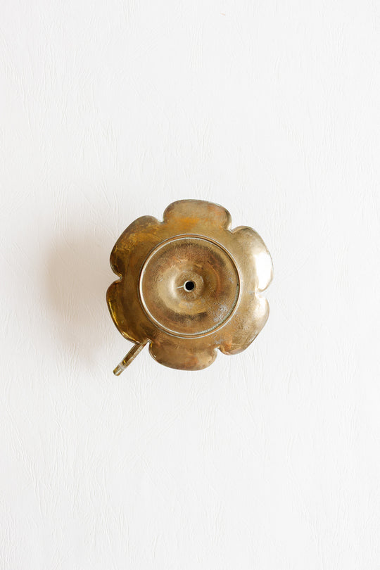 antique french brass flower chamberstick