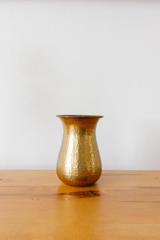 vintage french hammered brass vase
