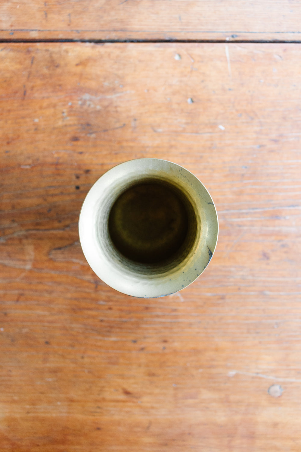 vintage french hammered brass vase