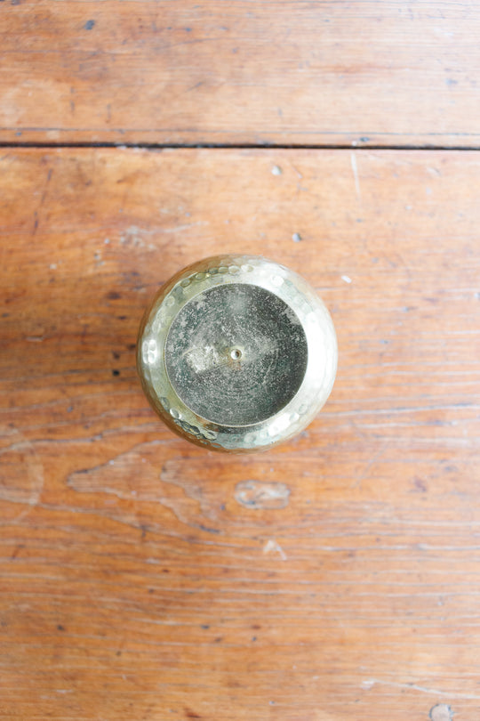 vintage french hammered brass vase