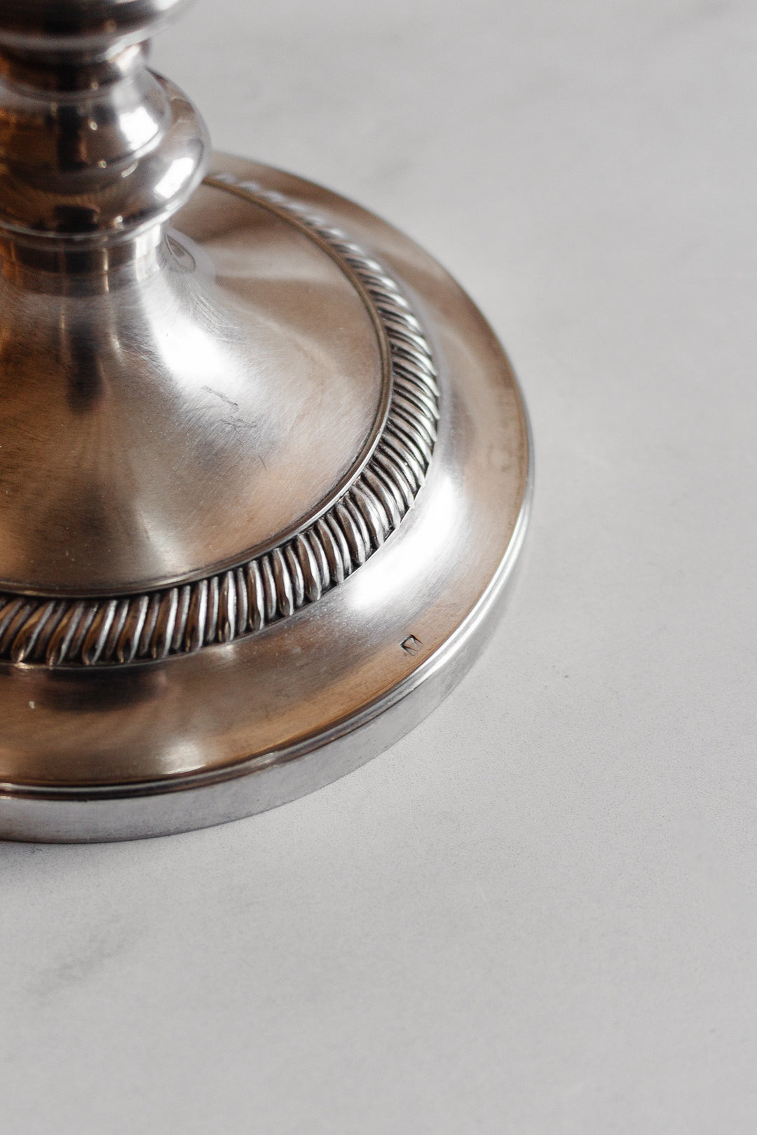 pair of 1930s french stamped silverplate candlesticks