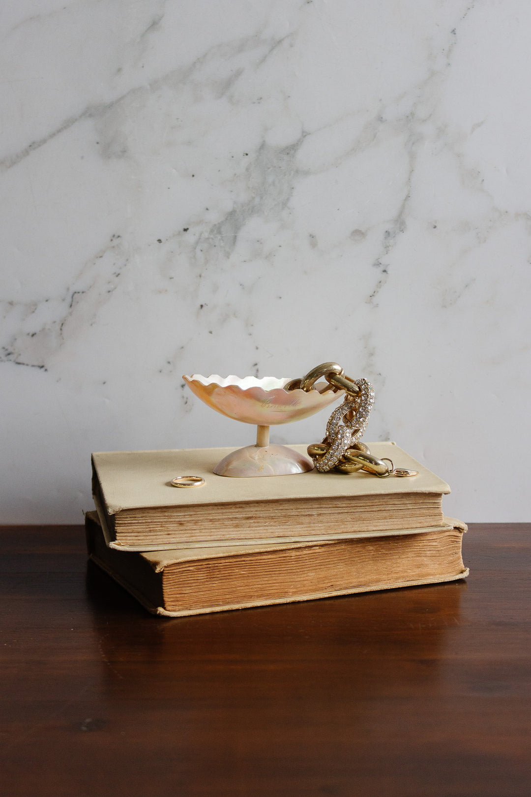 antique french nacre bijoux pedestal dish