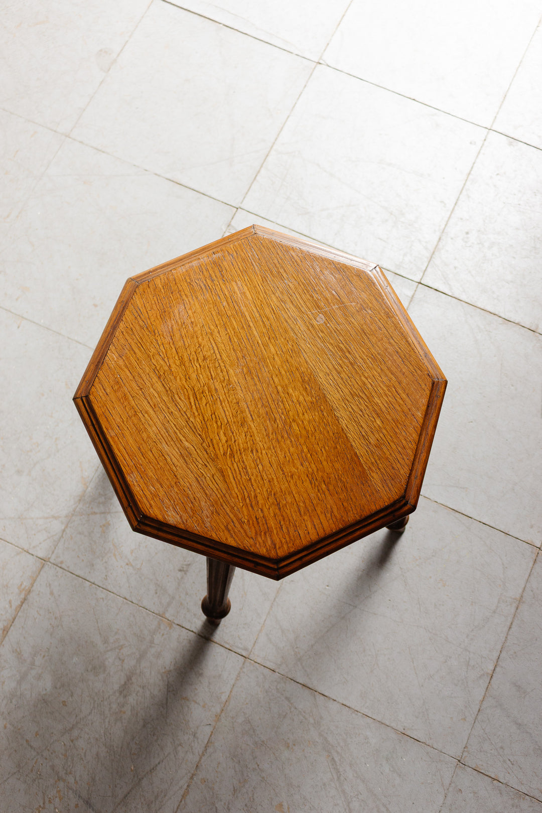 vintage french oak turned leg stool