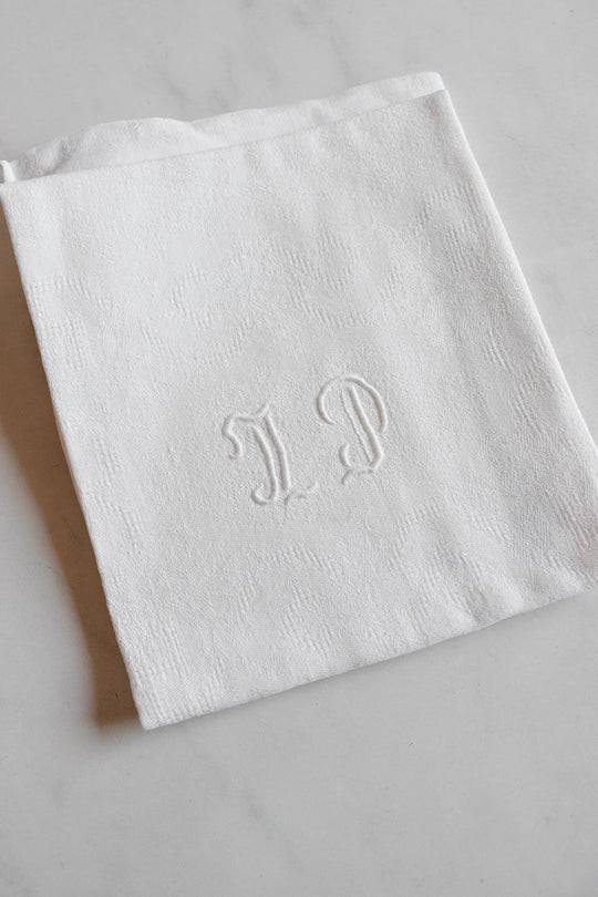 vintage french extra large monogrammed embroidered napkins