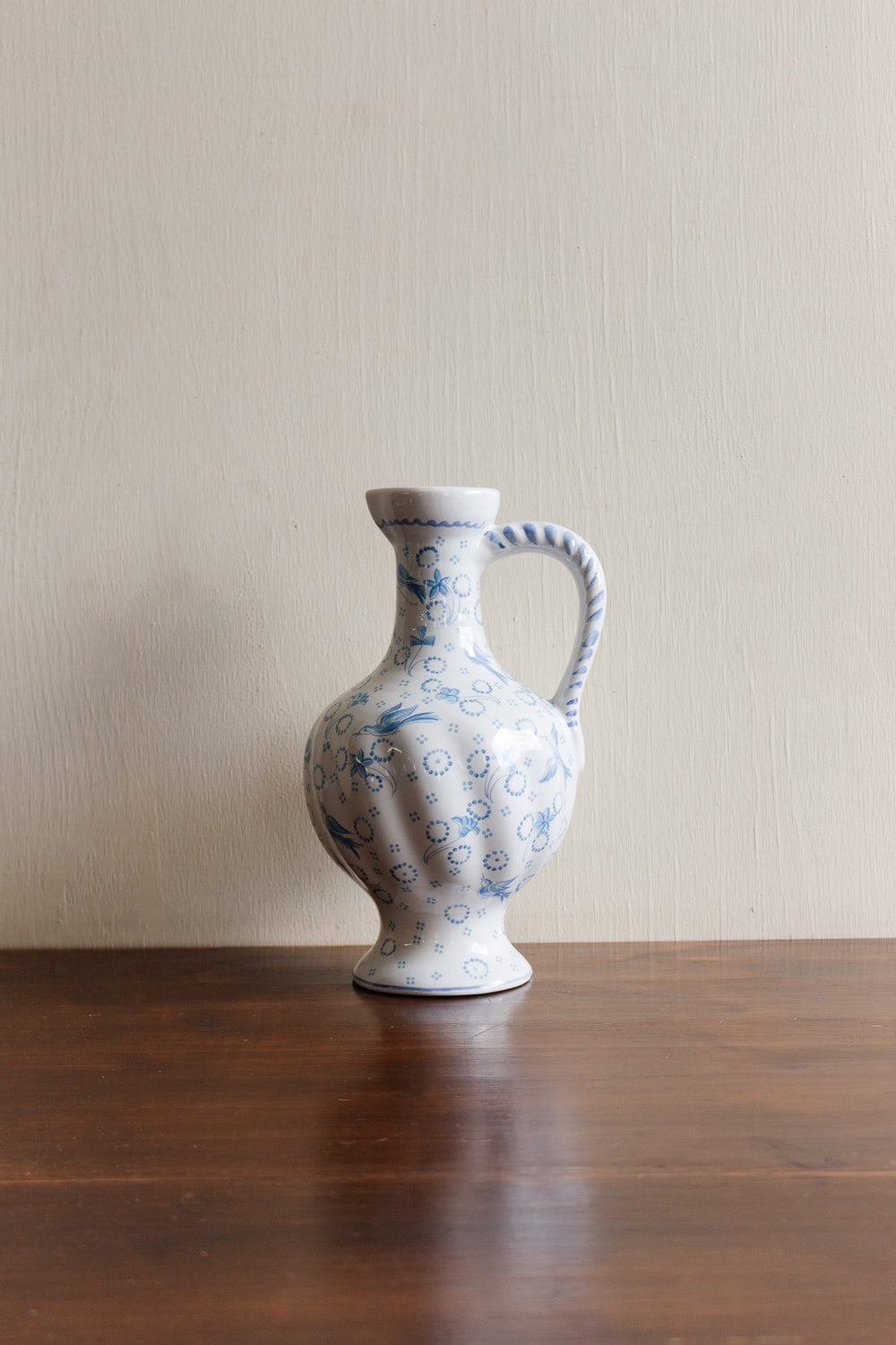 vintage french blue and white vessel