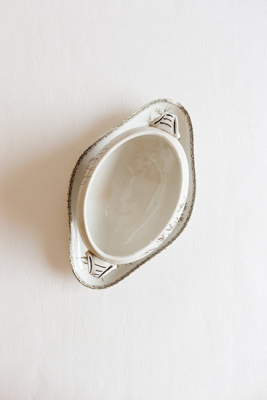 antique french chinoiserie ironstone gravy boat
