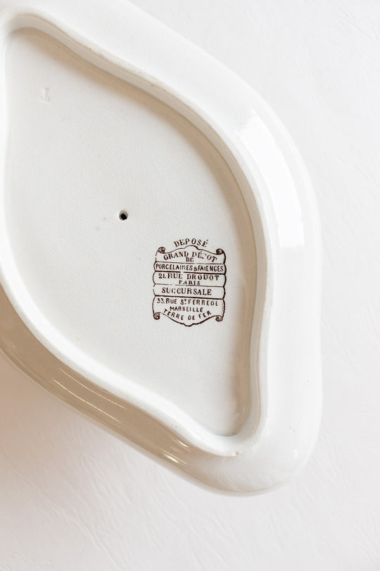 antique french chinoiserie ironstone gravy boat