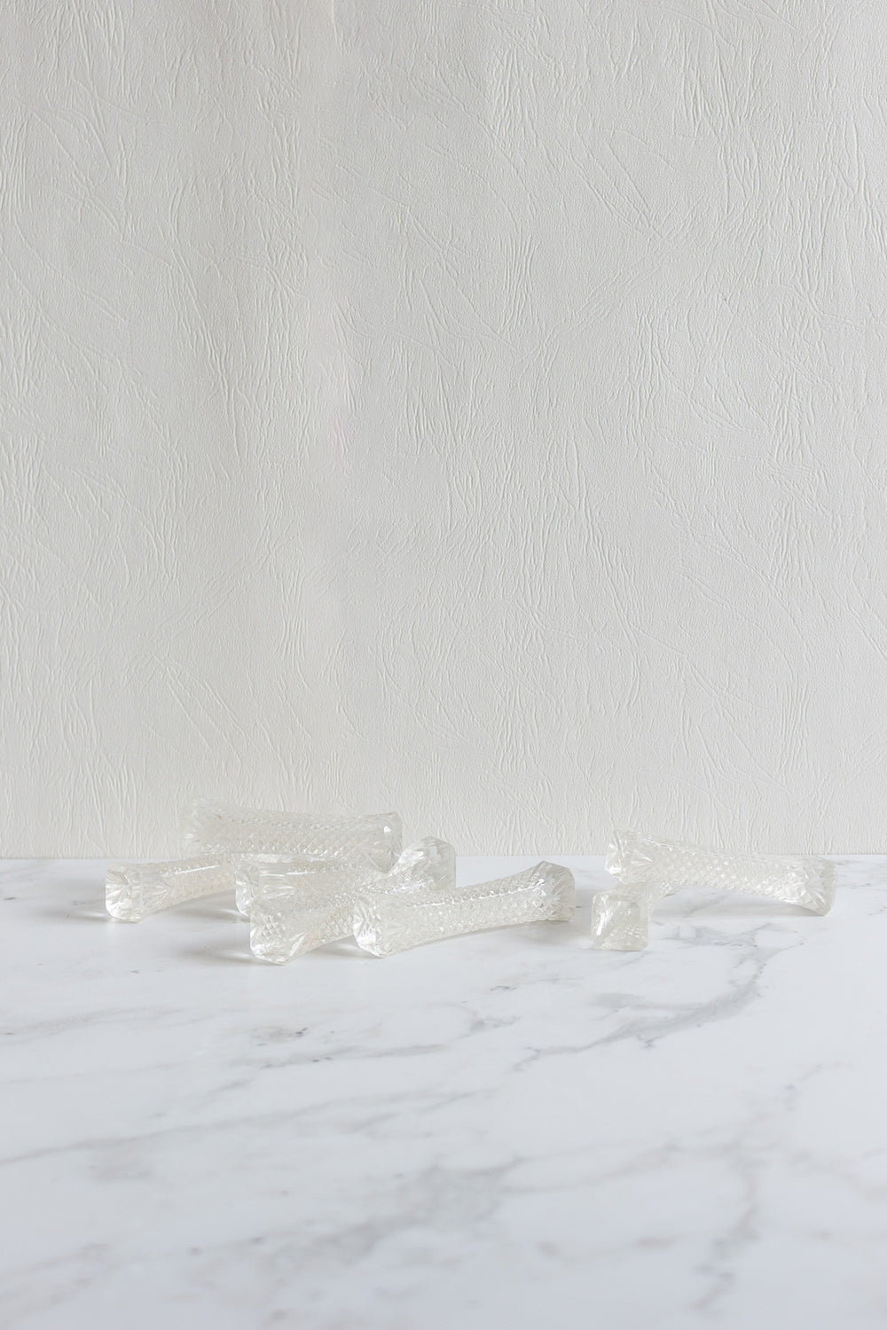 set of vintage french cut glass knife rests