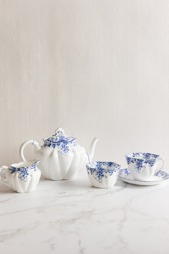 rare vintage shelley dainty blue tea set