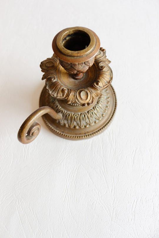 vintage french cast metal chamberstick