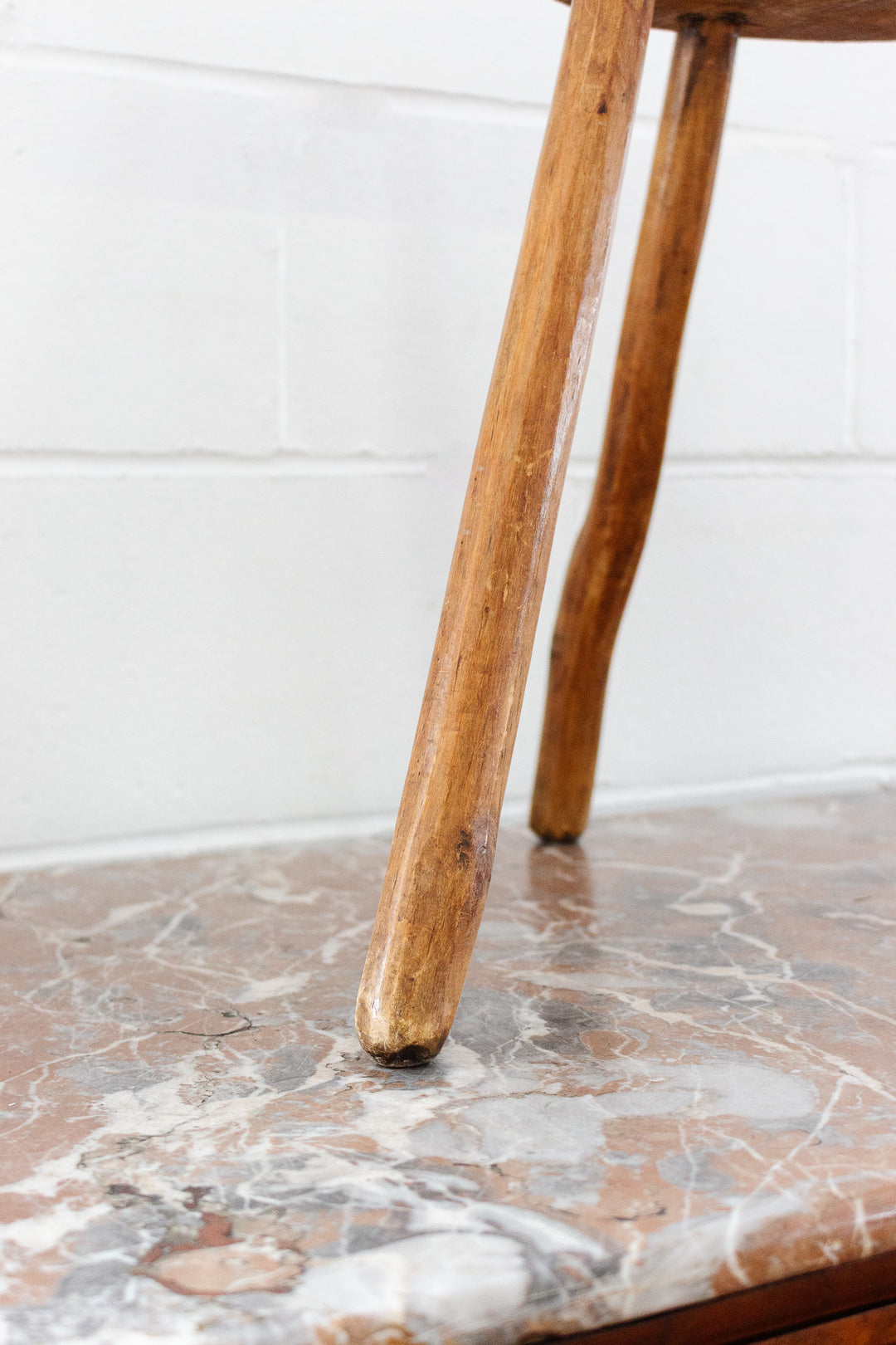 antique french farmhouse tripod wood stool