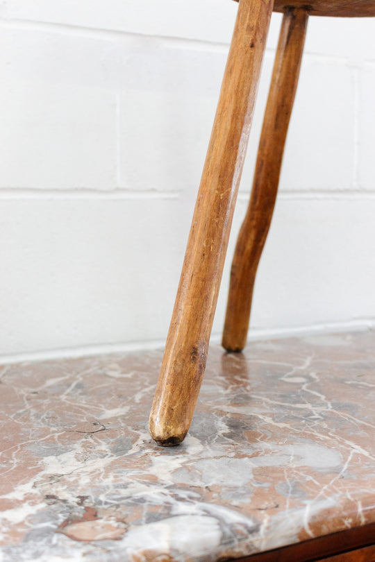 antique french farmhouse tripod wood stool