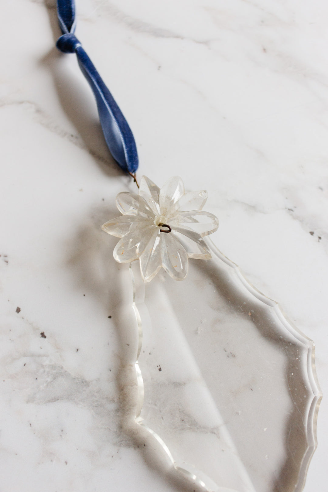 antique french extra large hand cut crystal chandelier ornament with flower top