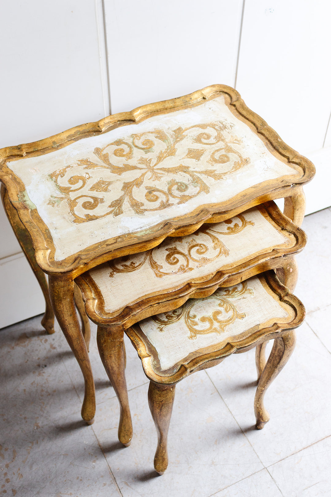 vintage italian florentine nesting tables