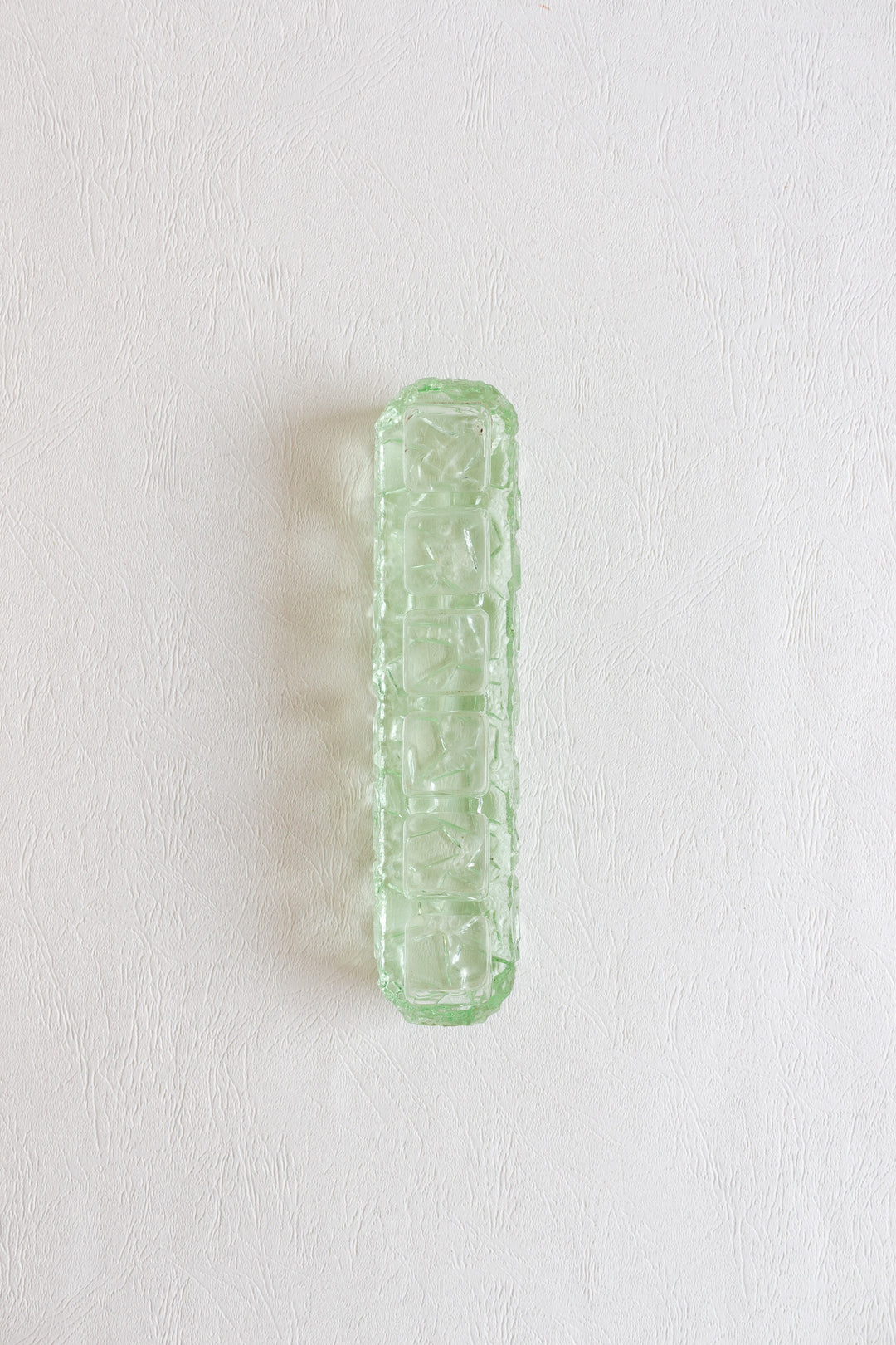 midcentury french green cut glass tray