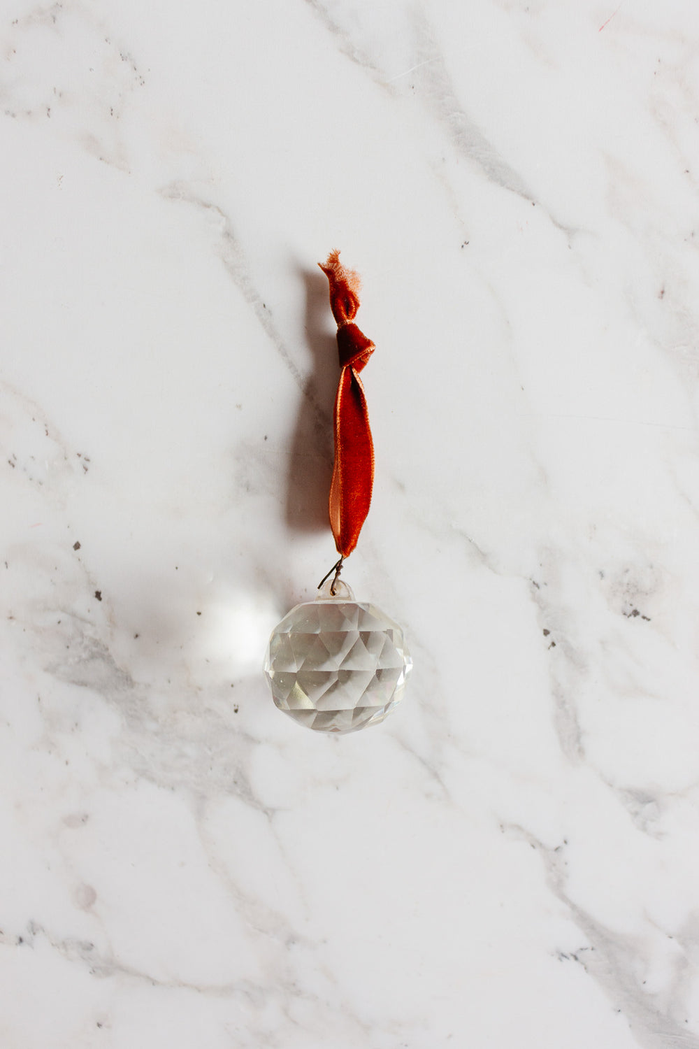 rare antique french hand cut crystal "disco ball" pendant