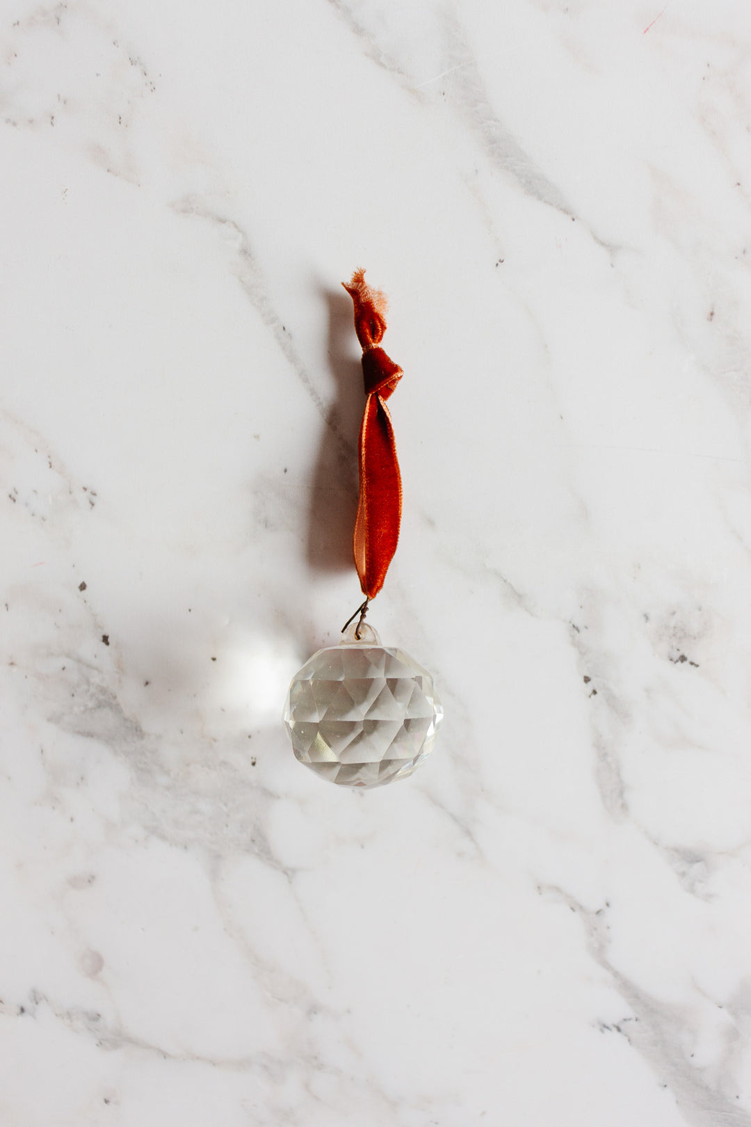 rare antique french hand cut crystal "disco ball" pendant