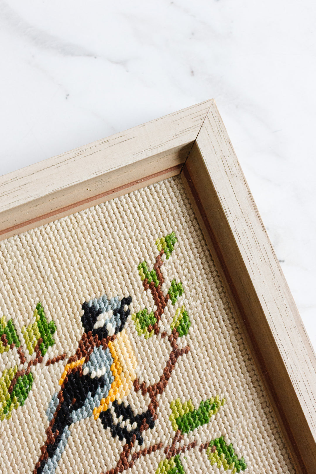 vintage french "petit point" oiseau