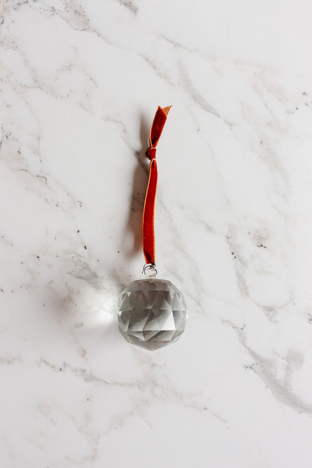 rare antique french hand cut crystal "disco ball" pendant