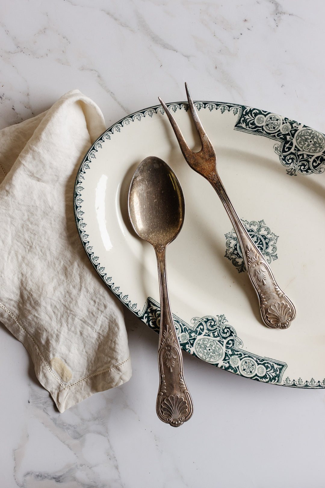 vintage french silverplate carving set