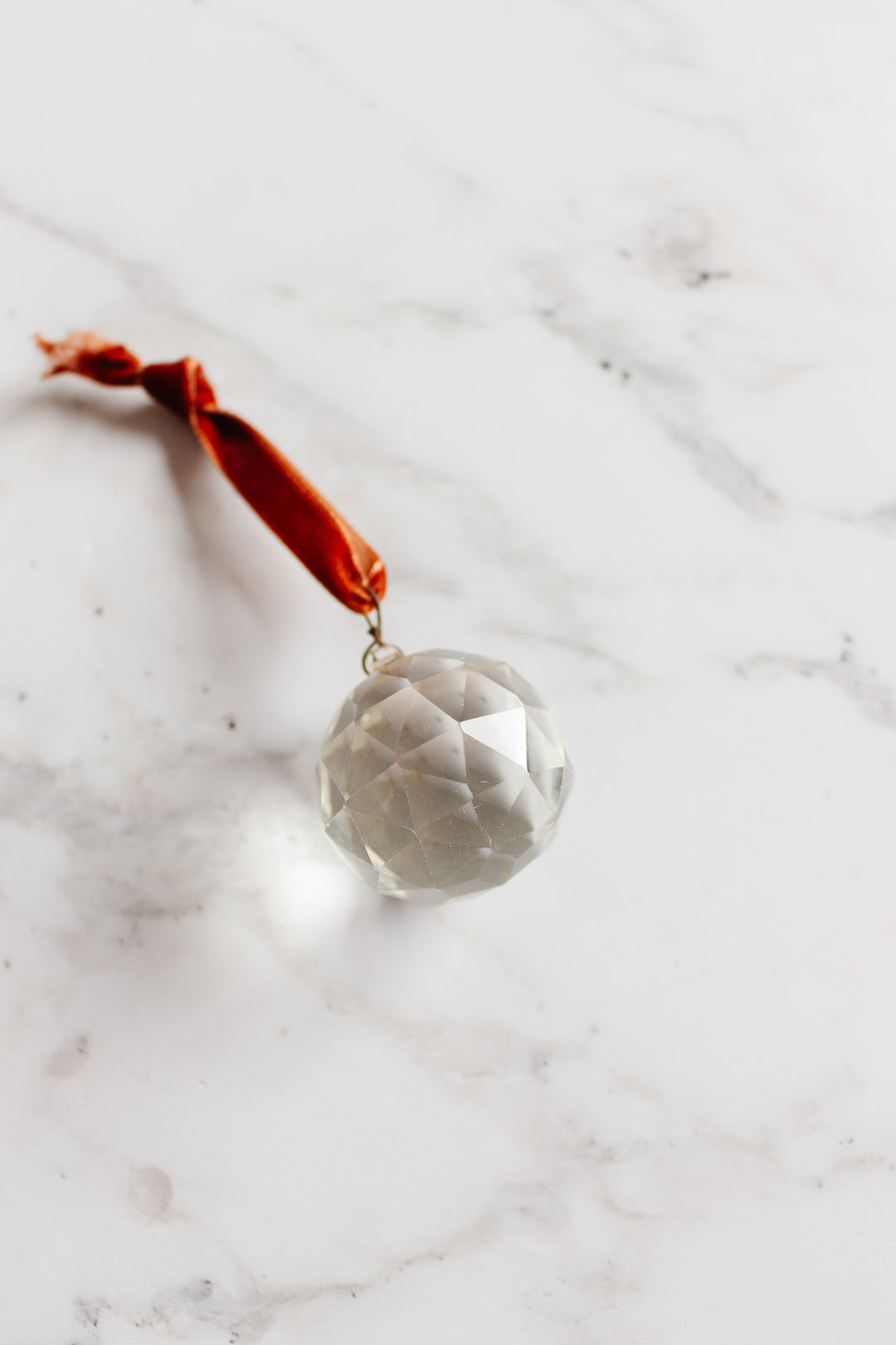 rare antique french hand cut crystal "disco ball" pendant