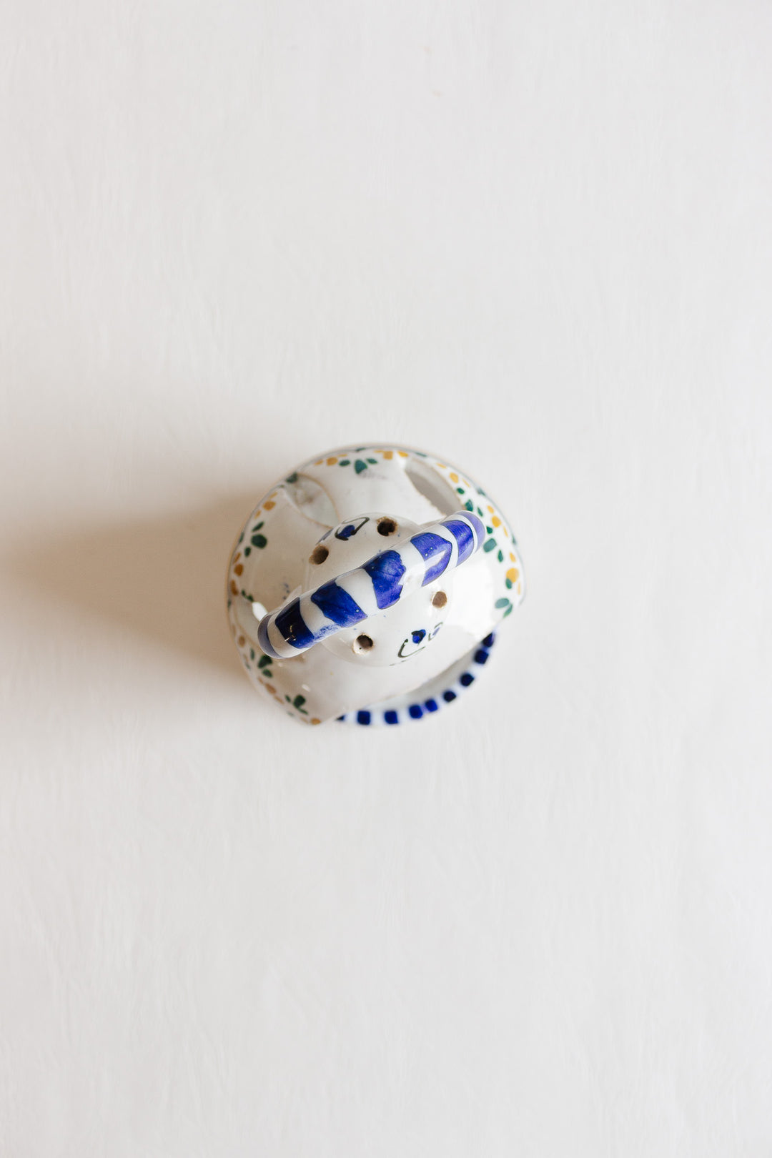 vintage spanish pottery chamberstick signed "toledo"