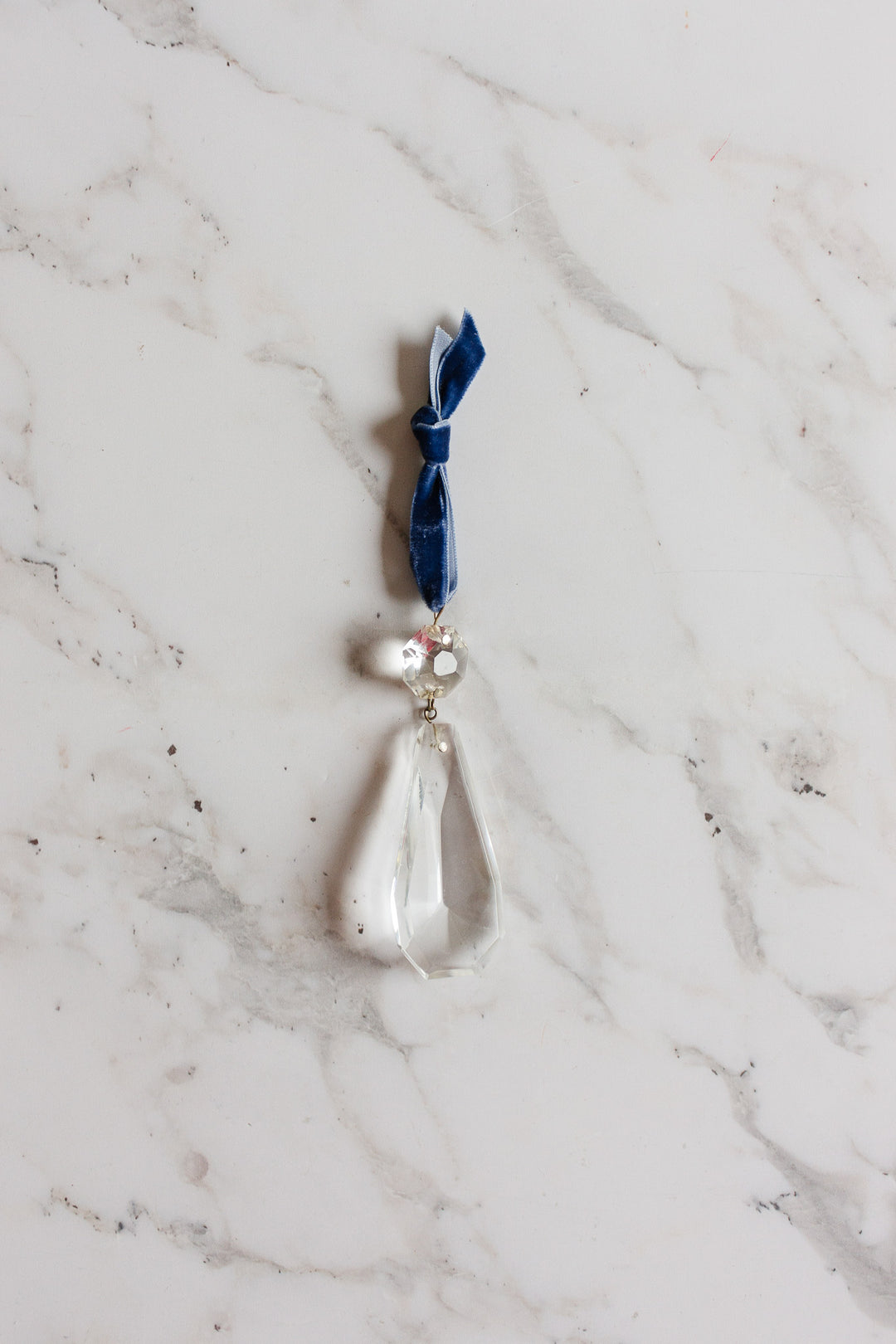 antique french cut crystal teardrop chandelier ornament with petite crystal