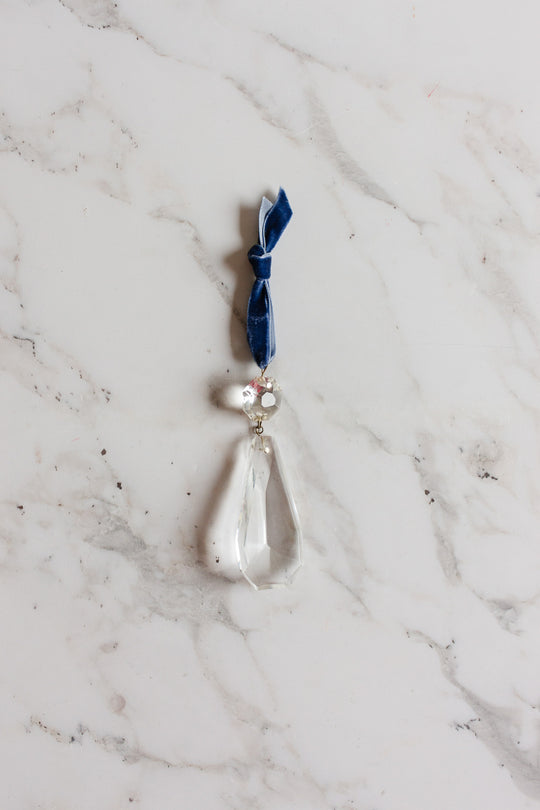 antique french cut crystal teardrop chandelier ornament with petite crystal