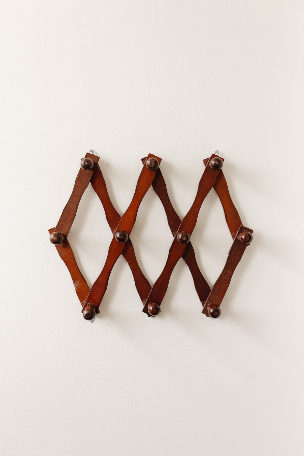 vintage french accordion style wood hooks