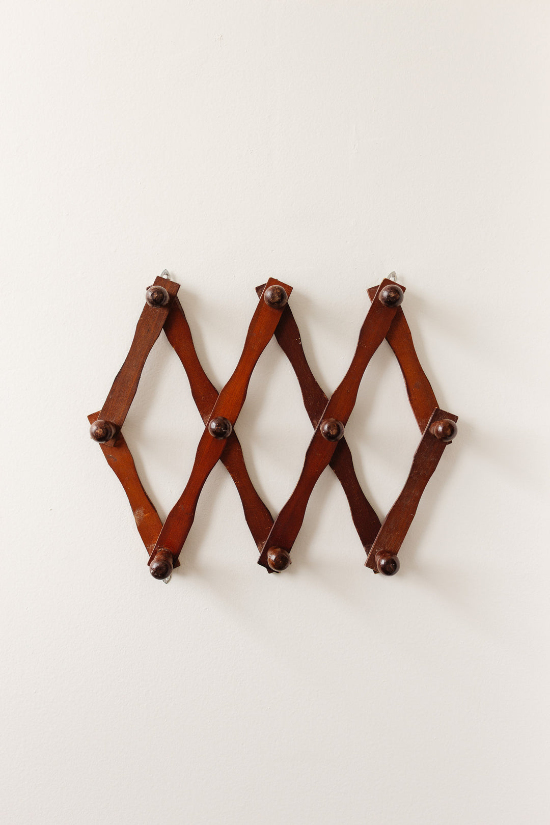 vintage french accordion style wood hooks