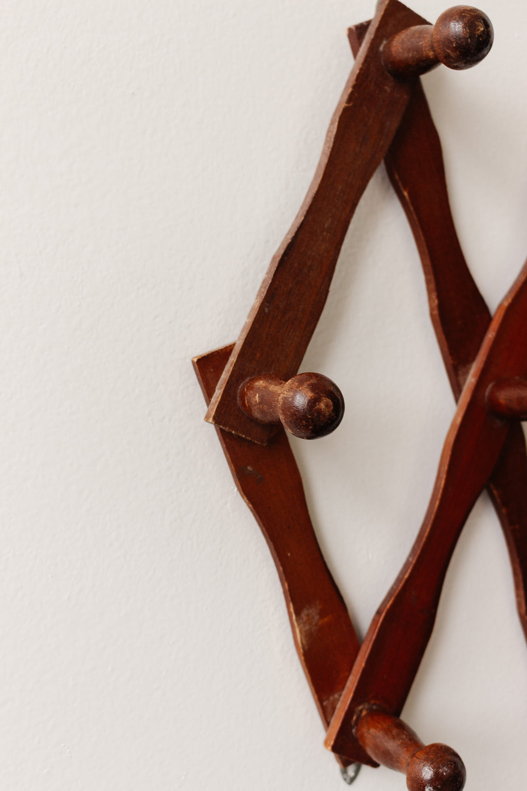 vintage french accordion style wood hooks