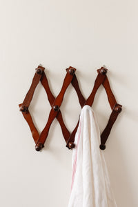 vintage french accordion style wood hooks