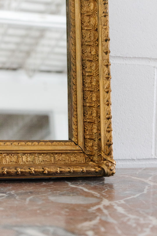 antique french wood and plaster mirror