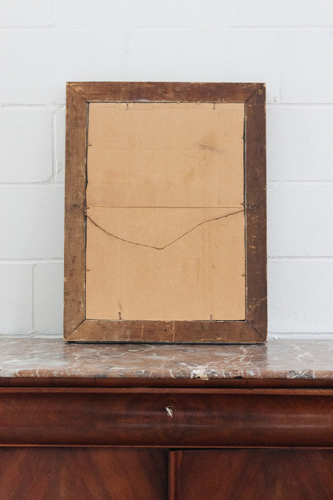antique french wood and plaster mirror