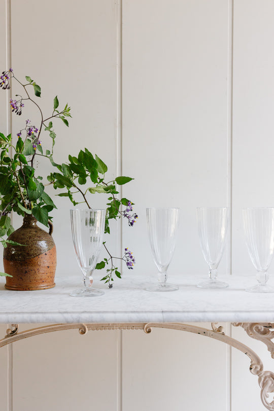 vintage french milkshake glasses, set of 4