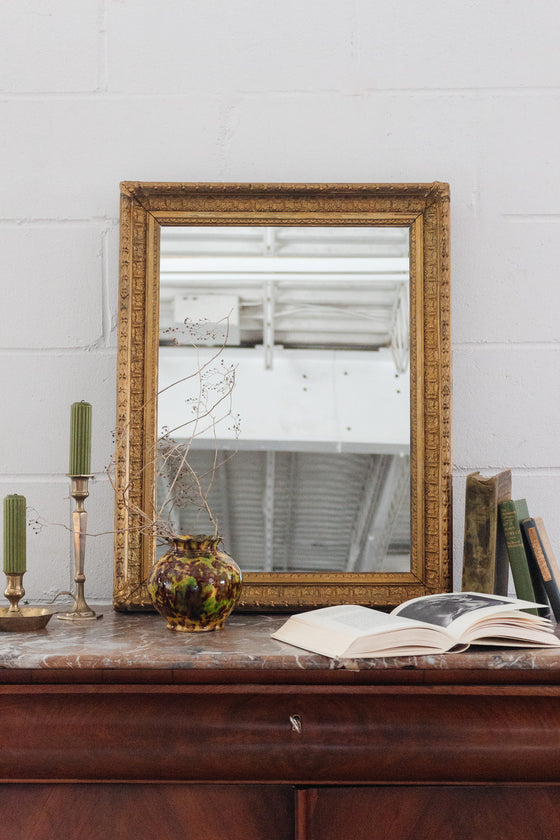 antique french wood and plaster mirror