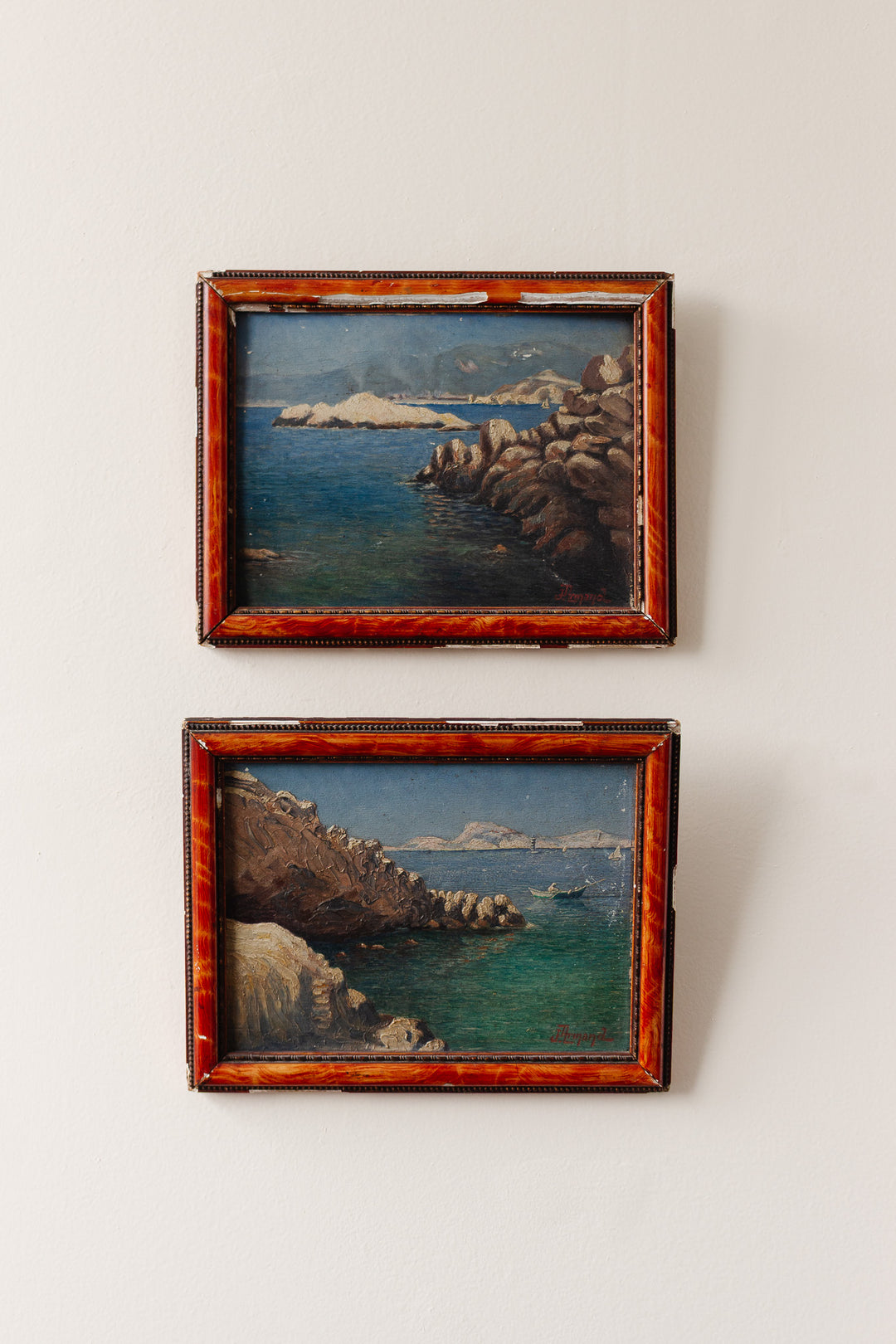 "les eaux en émeraude" pair of paintings