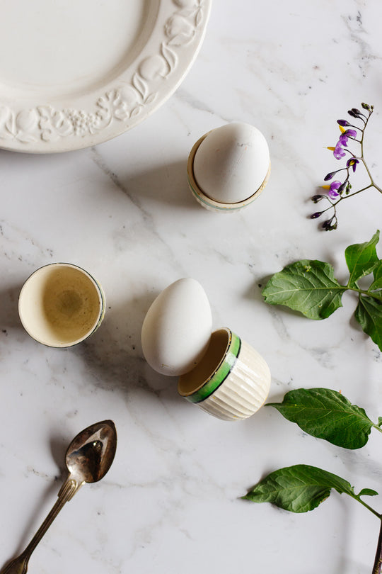 set of 3 antique english egg cups