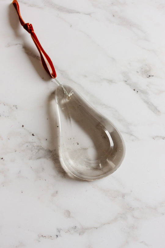 antique french extra large hand cut chandelier pear shaped ornament