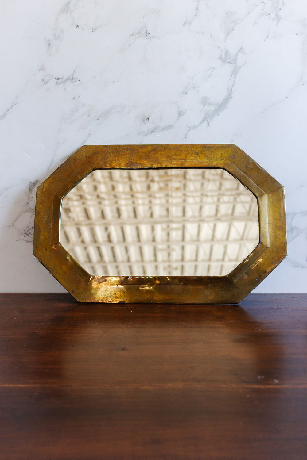 antique moroccan brass elongated mirror