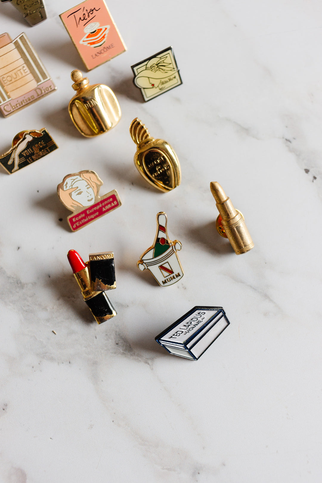 vintage french advertising collectible pins