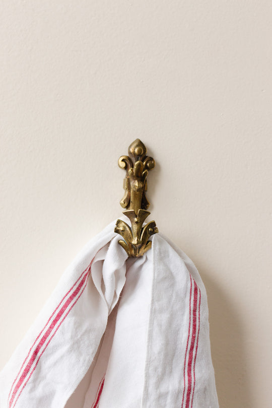 antique french brass wall mounted hook