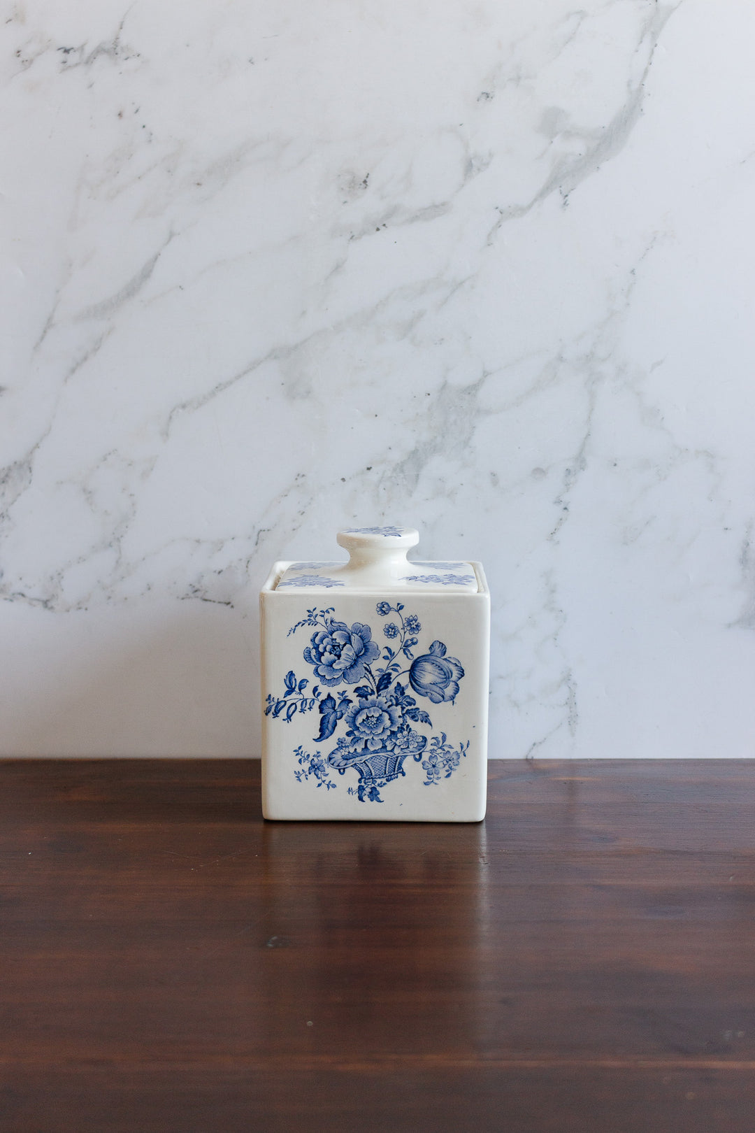 vintage english crown devon square cannister
