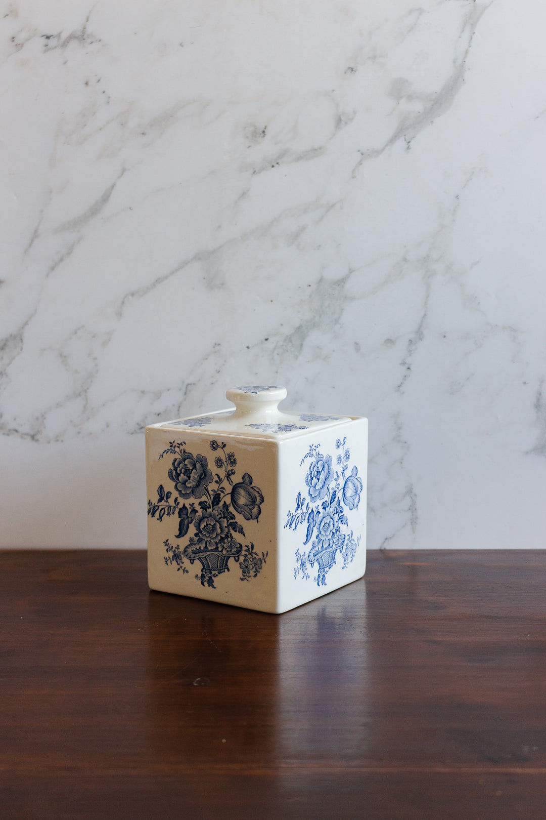 vintage english crown devon square cannister