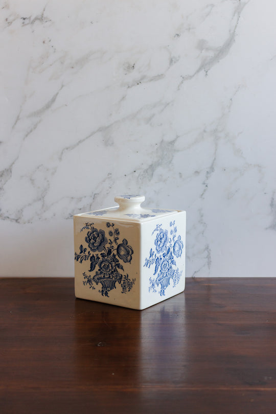 vintage english crown devon square cannister