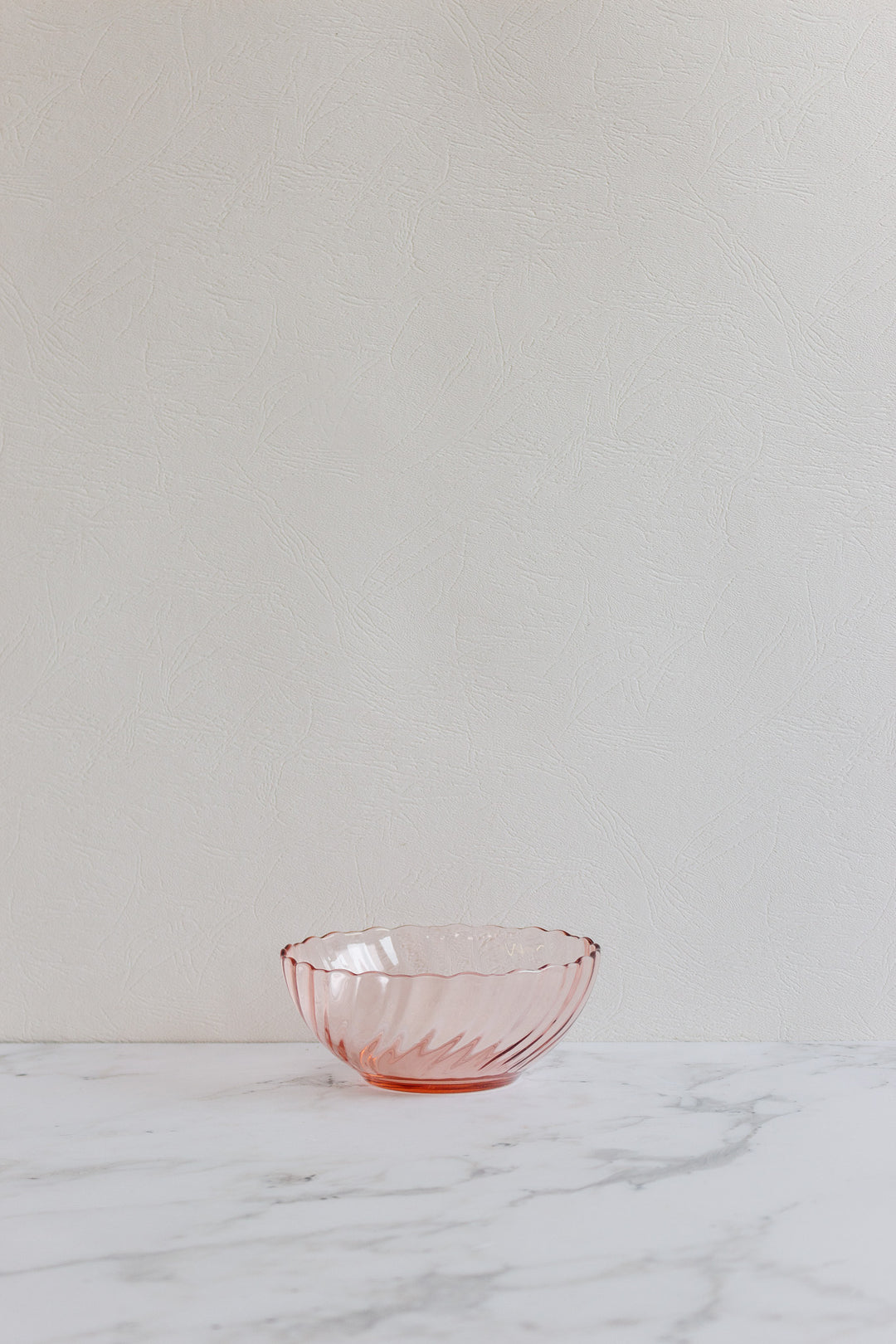french rosaline pink glass bowls, set of 5