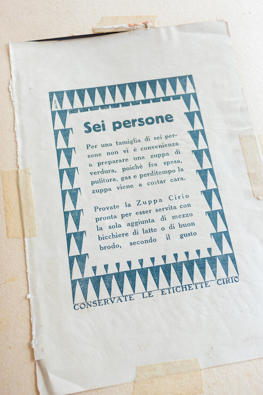 1930s Italian matted advertisement, “Giacinto Innamorato profumo”